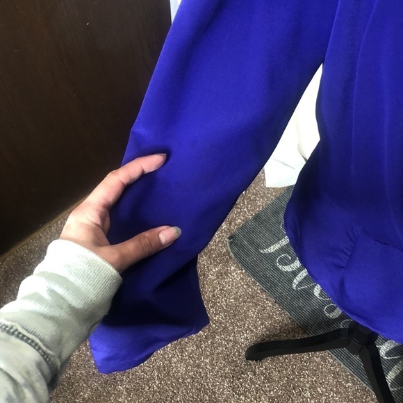 Chaus petites size 8 blue button paced should blouse - Picture 7 of 13